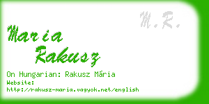 maria rakusz business card