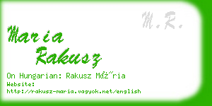 maria rakusz business card